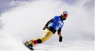 A snowboarder going down a slope

Description automatically generated with medium confidence