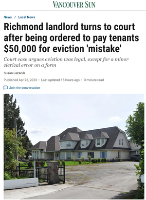 加拿大房东因为一点小疏忽赔款5万加币