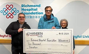 Hansen Industries Ltd. 向列治文医院基金会医学影像中心筹款行动捐款$10,000