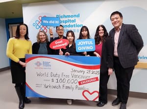 Avolta 温哥华机场寰宇免税店 为列治文医院筹款超过 10 万加元